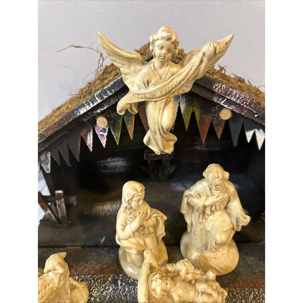 Vintage Atlantic Mold Ceramic Nativity Figures lot 18 pieces-missing Staffs - Picture 8 of 16